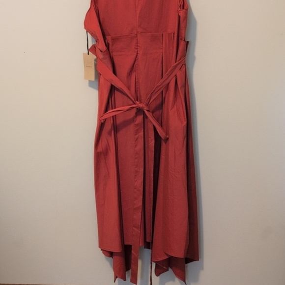 NWT Halogen Orange Midi Asymmetrical Dress Nordstrom Coastal - Picture 6 of 6
